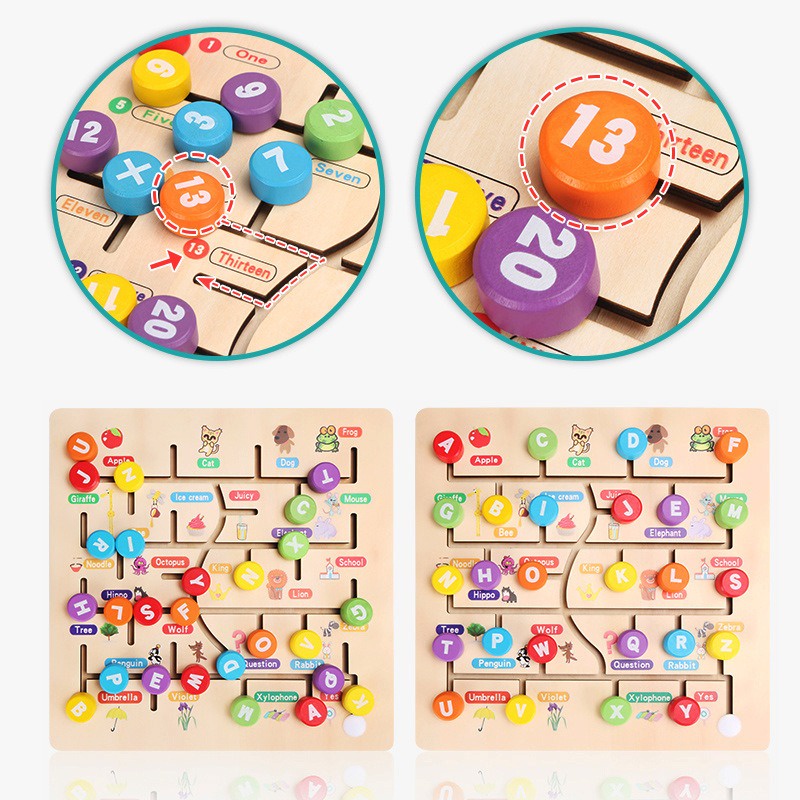 Papan Alphabet Number Matching Game Mainan Edukasi Anak