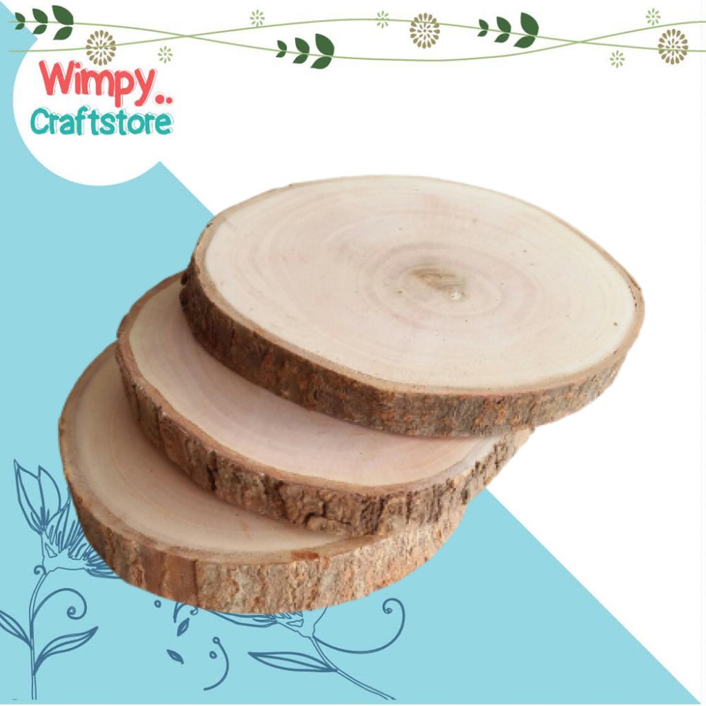 Wood Chip Potongan Kayu Slice Wood Slice dekorasi meja pesta hiasan taman terrarium ring bearer