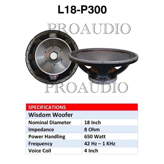Komponen Speaker Wisdom 18 Inch Woofer L18 P300 L18 P300 L18p300 Shopee Indonesia