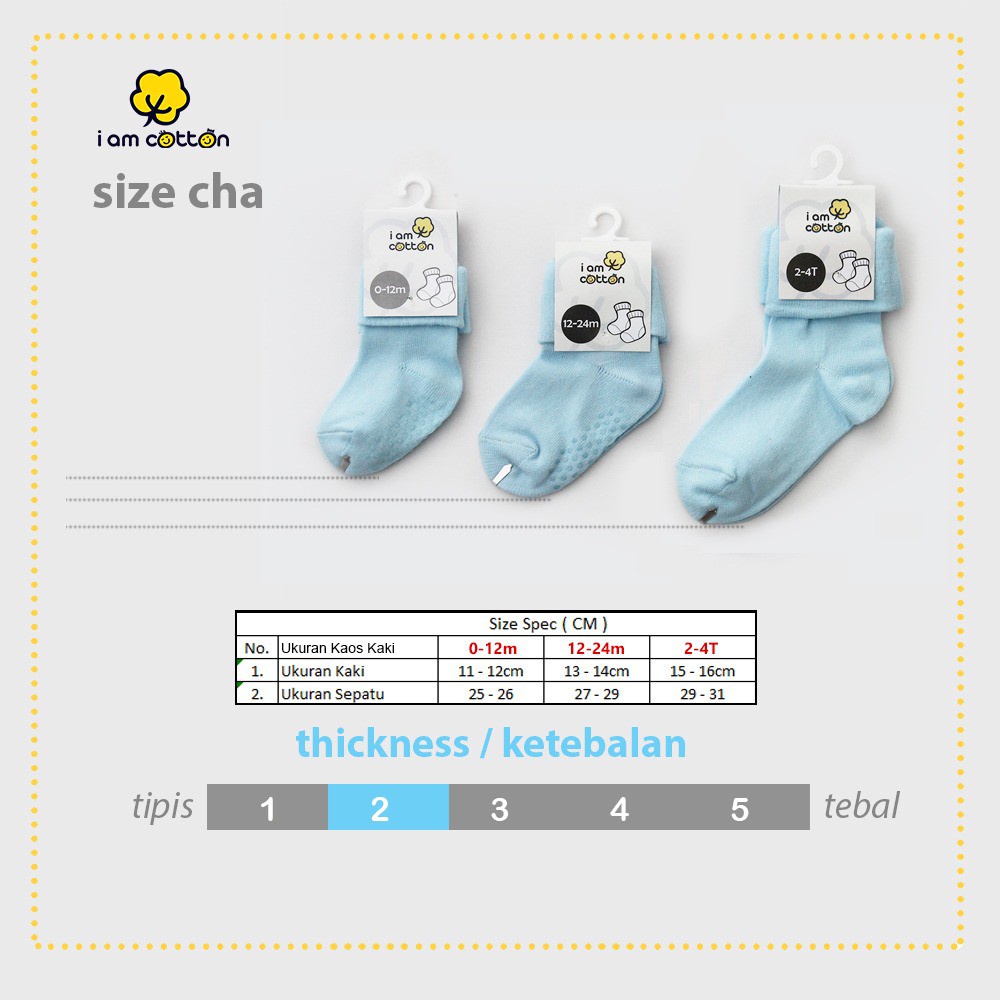 I Am Cotton Kaos Kaki Baby Shark - Kaos Kaus Kaki Bayi &amp; Anak Perempuan Laki 0 6 Bulan Polos Panjang Newborn Anti Slip