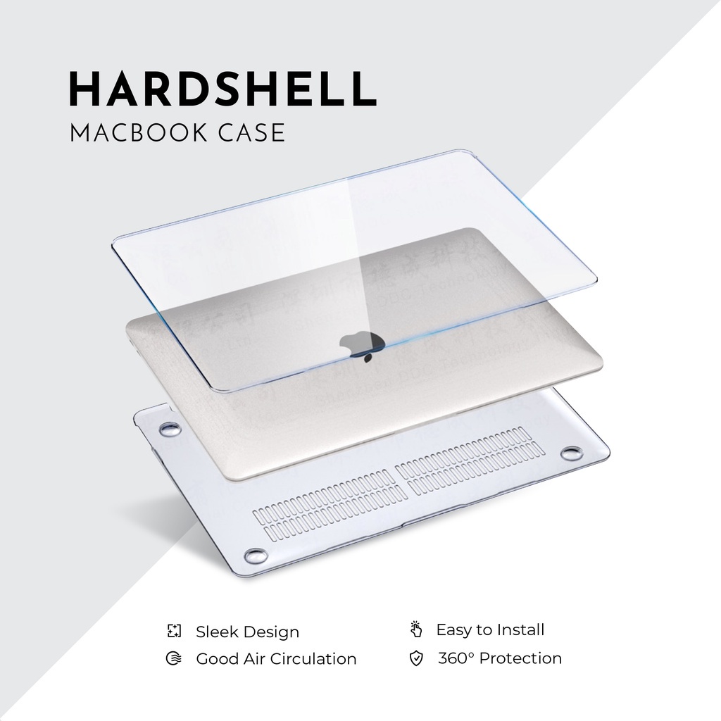 JFS MacBook Air Case Bening/Case Clear/Transparan | Air 13.6Inch M2  M3 Hardcase Touchbar Retina A2681/A3113