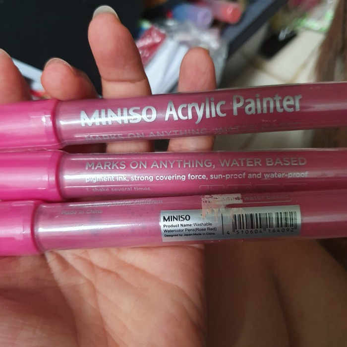 

Bagus Miniso Acrylic Painter Spidol Rose Red Pink Water Based Marker Bagus