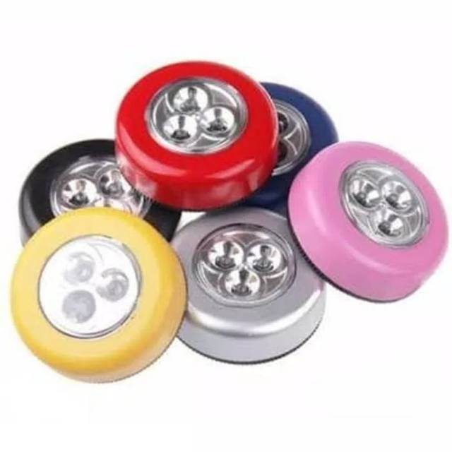 LAMPU LED TEMPEL BULAT STICK N CLICK SENTER DARURAT EMERGENCY