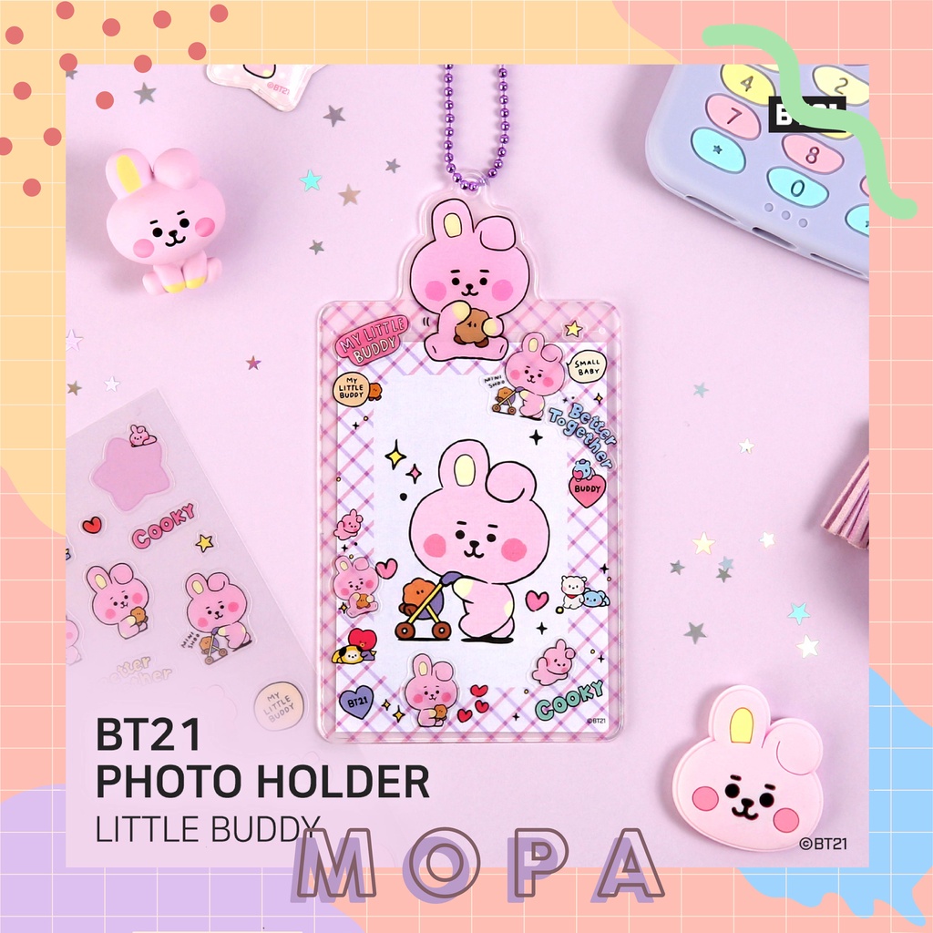 [PO] bt21 baby little buddy official photocard photo holder keyring