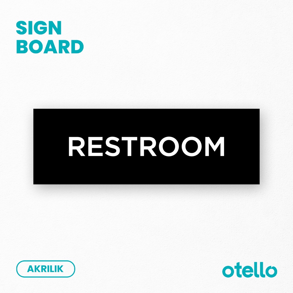 Restroom Sign Board Label Tempel Akrilik Print Papan Tulis Nama Ruang WC Toilet Petunjuk Rambu Ruangan Acrylic