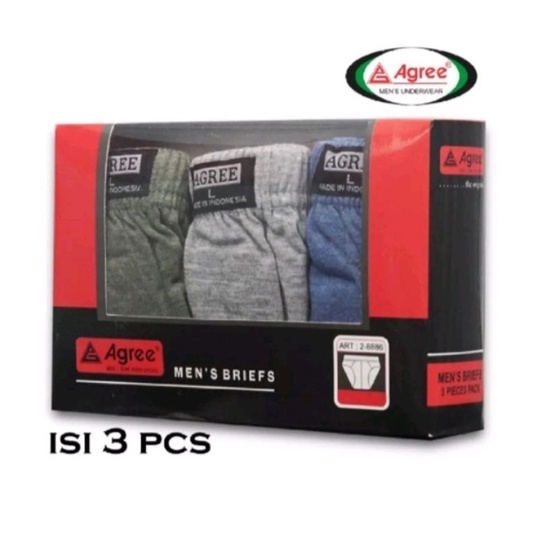 SS - 3 Pcs CD Pria Agree 2-8886 / Celana Dalam Pria Agree 2-8886