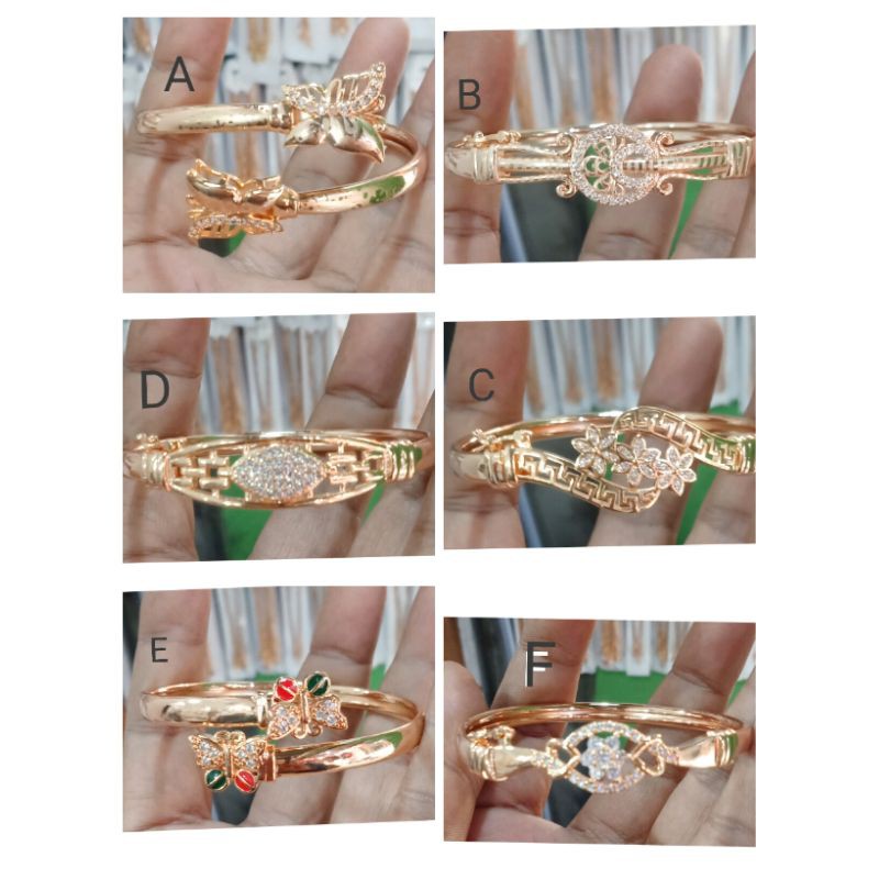 L45. Gelang xuping wanita lapis emas dgn mata zircon