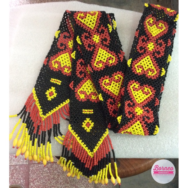 Syal Manik Dayak (LL06) | Selendang manik dayak kalimantan | Syal manik dayak Kalimantan | Syal mani