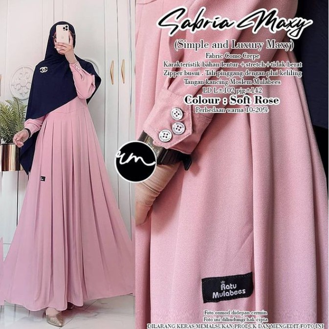Sabria Gamis Ratu Mulabees Ori Gamis Syari Terbaru Gamis Polos Premium Gamis Busui Kekinian