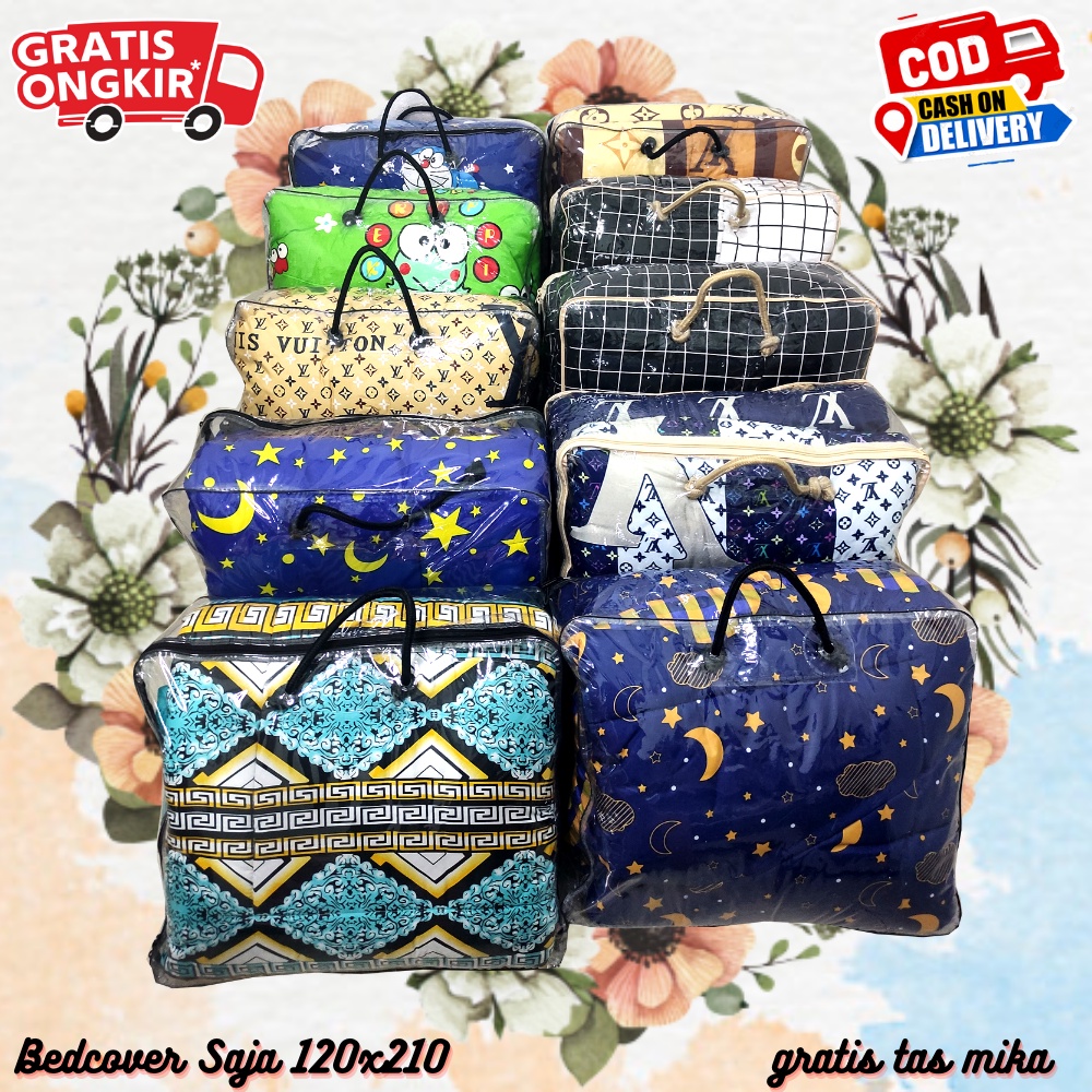 Bedcover Only 120x210 Selimut Motif Polos dan Karakter Aesthetic | Adem, Nyaman, Halus
