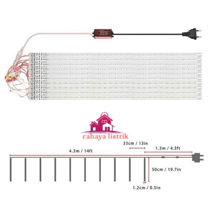 lampu meteor led isi 10pce batang/50cm /jatuh rain snow taman hias meteor/lampu meteor 50cm rgb