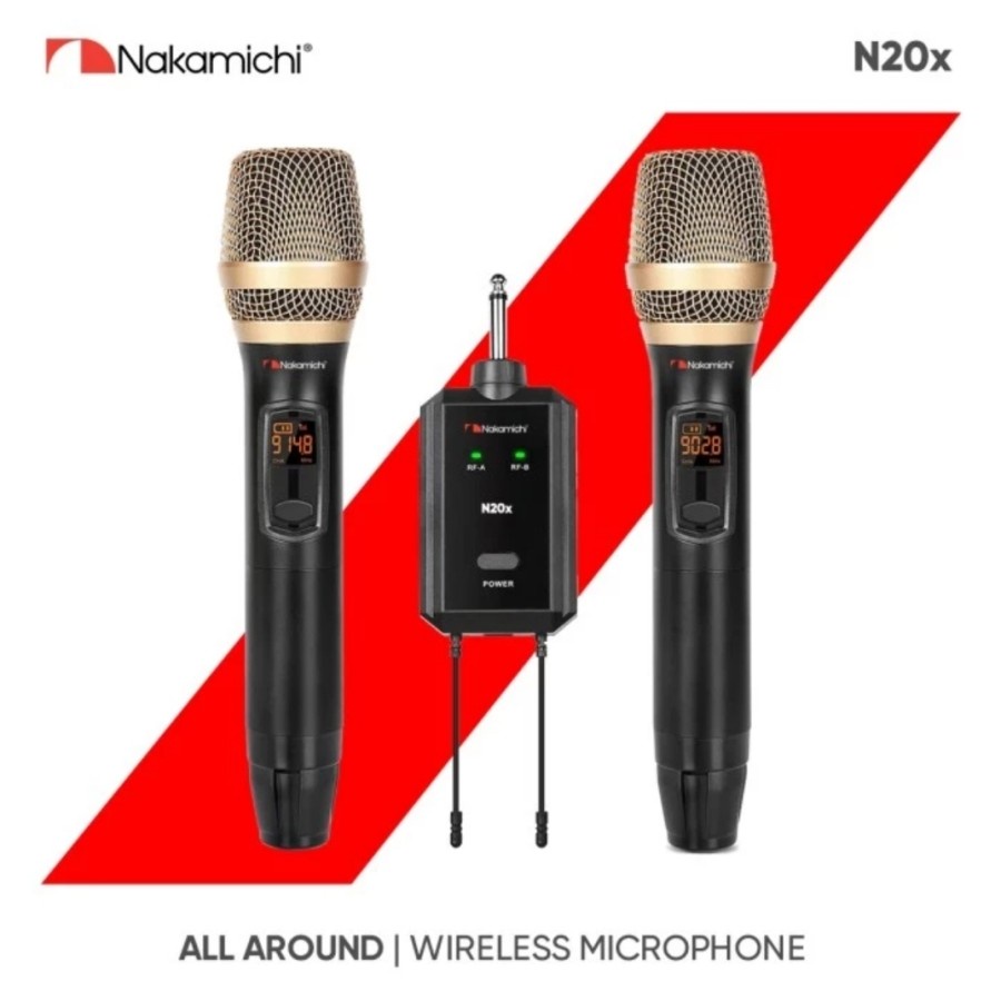 Mic wireless Nakamichi N20x receiver portable multi frequency N 20x