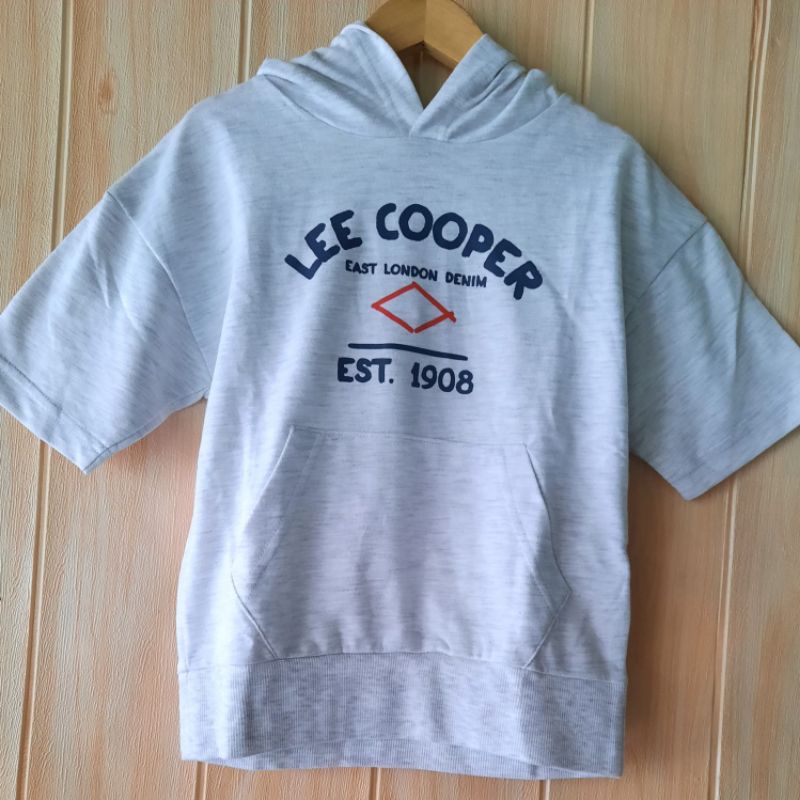 New Arrival Kaos Hoodie Anak Lee Cooper Putih Serat Abu