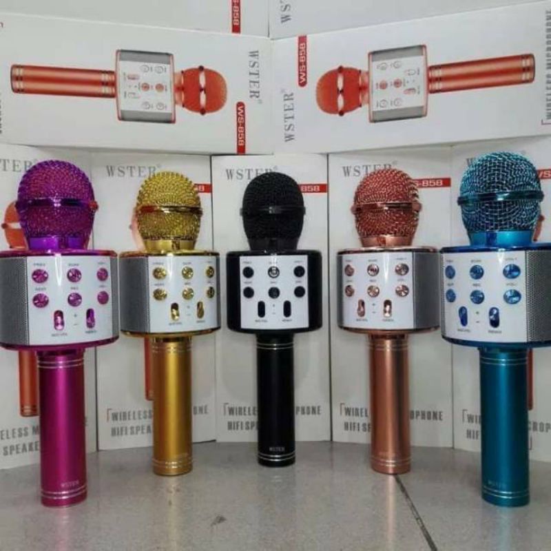 Mic Karaoke Bluetooth WS-858 produk original 100%