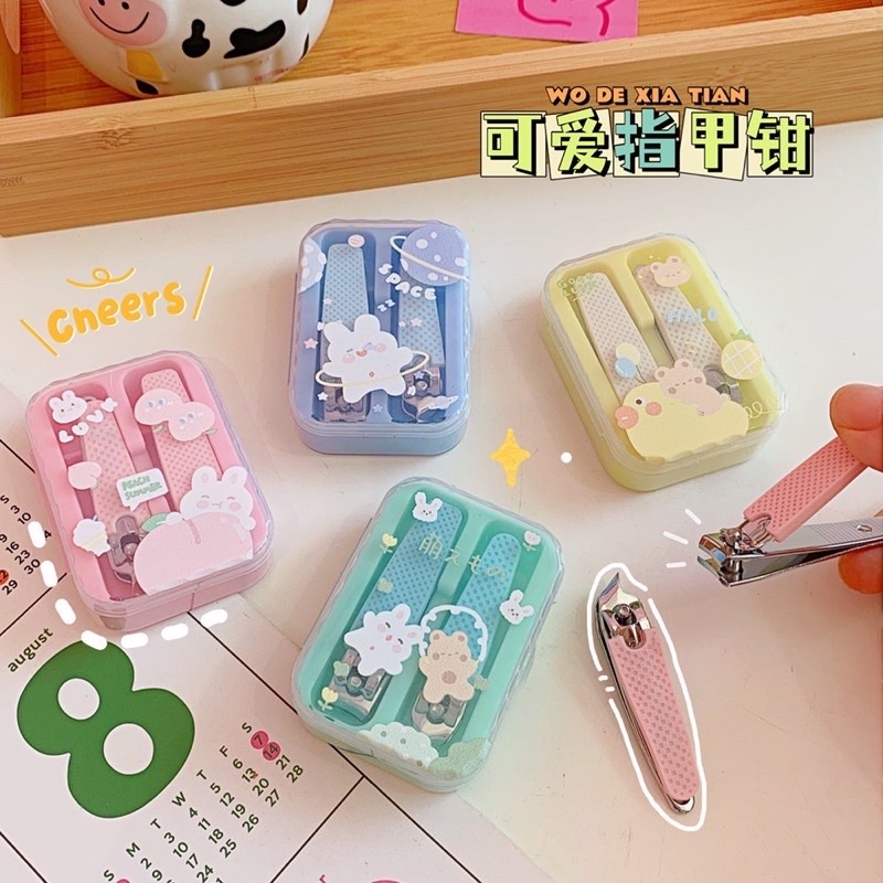 cute nail clip set korean style menicure set gunting kuku imut