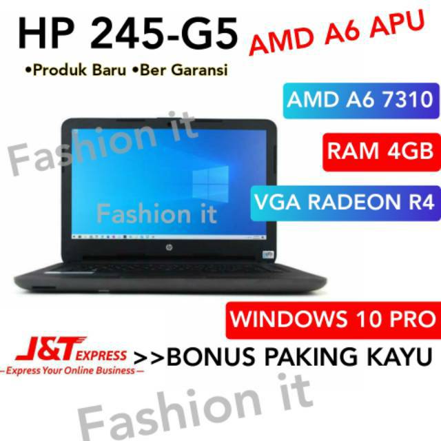 LAPTOP HP 245-G5-AMD A6 7310- 4GB -VGA RADEON R4-WINDOWS 10 PRO