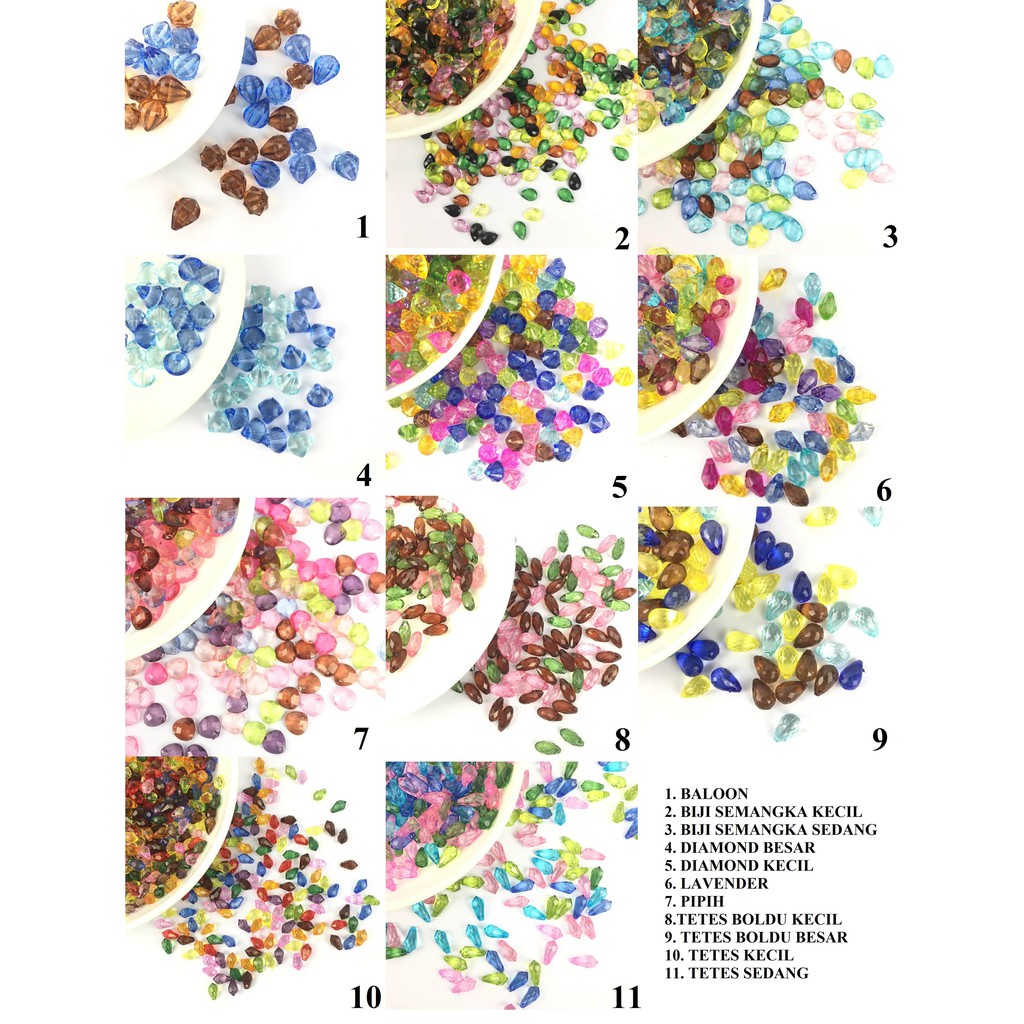 Manik Bening Aneka Macam, Mote Aklirik Macam Model Harga/450g