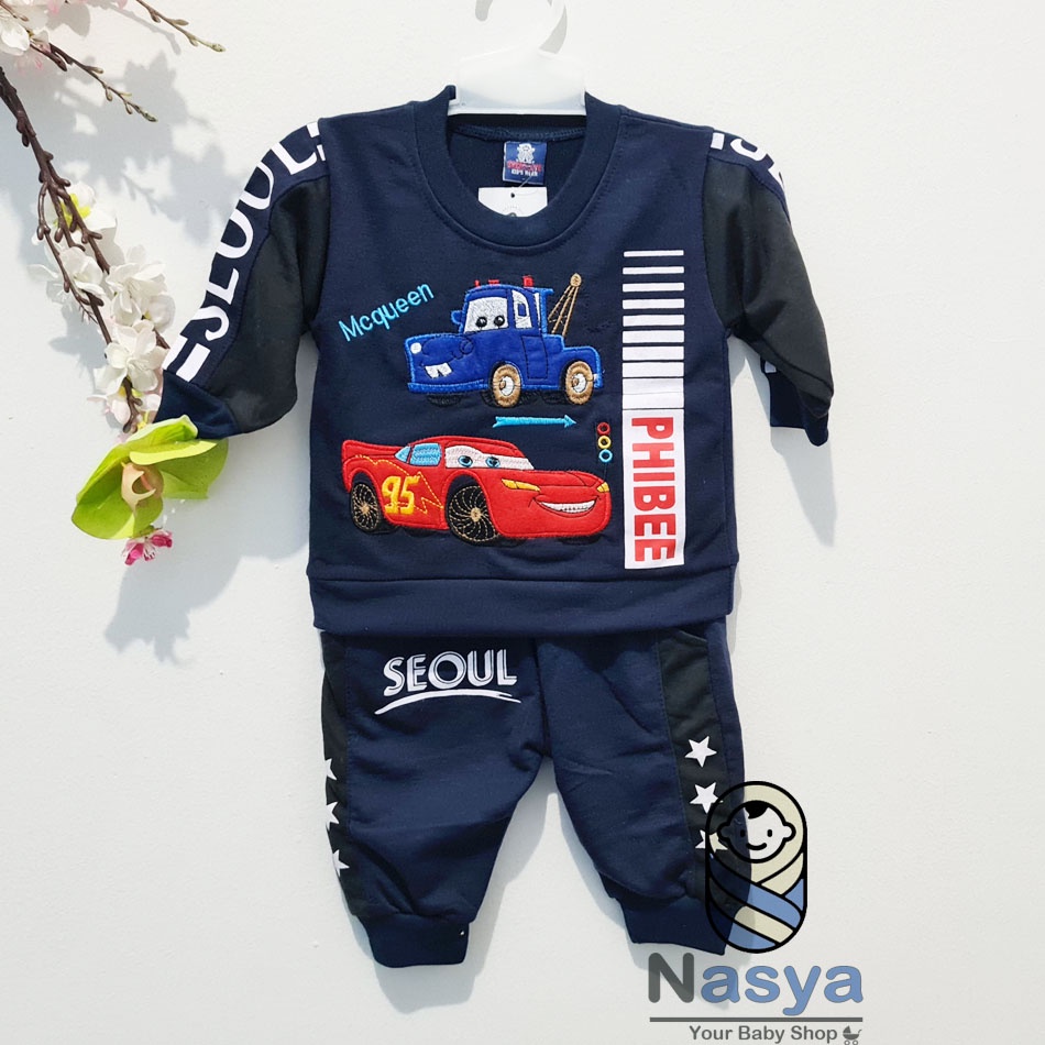 [SL-002] Setelan Baju Anak / celana jogger motif / baju anak KEREN (0-3 bulan)