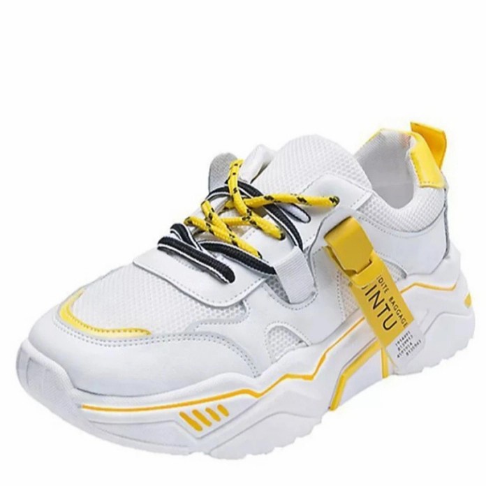 Sepatu sneaker wanita Korea sport jintu - Kuning, 37