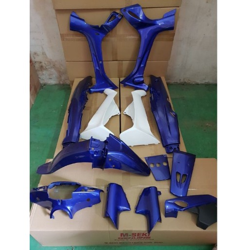 cover body full halus yamaha sstwo biru putih polos