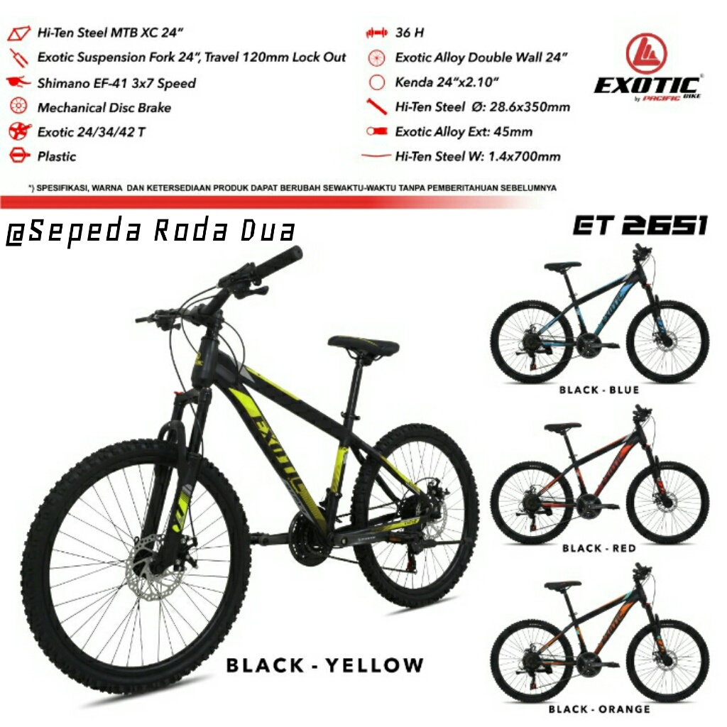 Sepeda Gunung/MTB 24" Exotic ET-2651