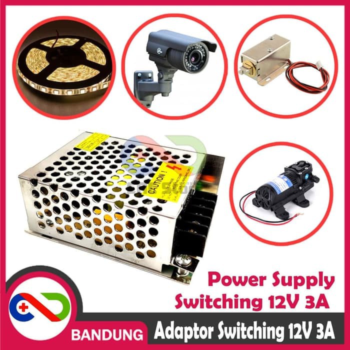 ADAPTOR 12V 3A POWER SUPPLY SWITCHING JARING CCTV LED 12 V 3 A AMPERE