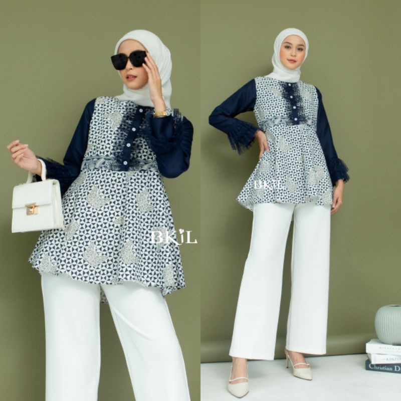 blus batik atasan wanita GODONG lurik BAJU BATIK MODERN tunik bunga blouse putih pakaian busui ATASA