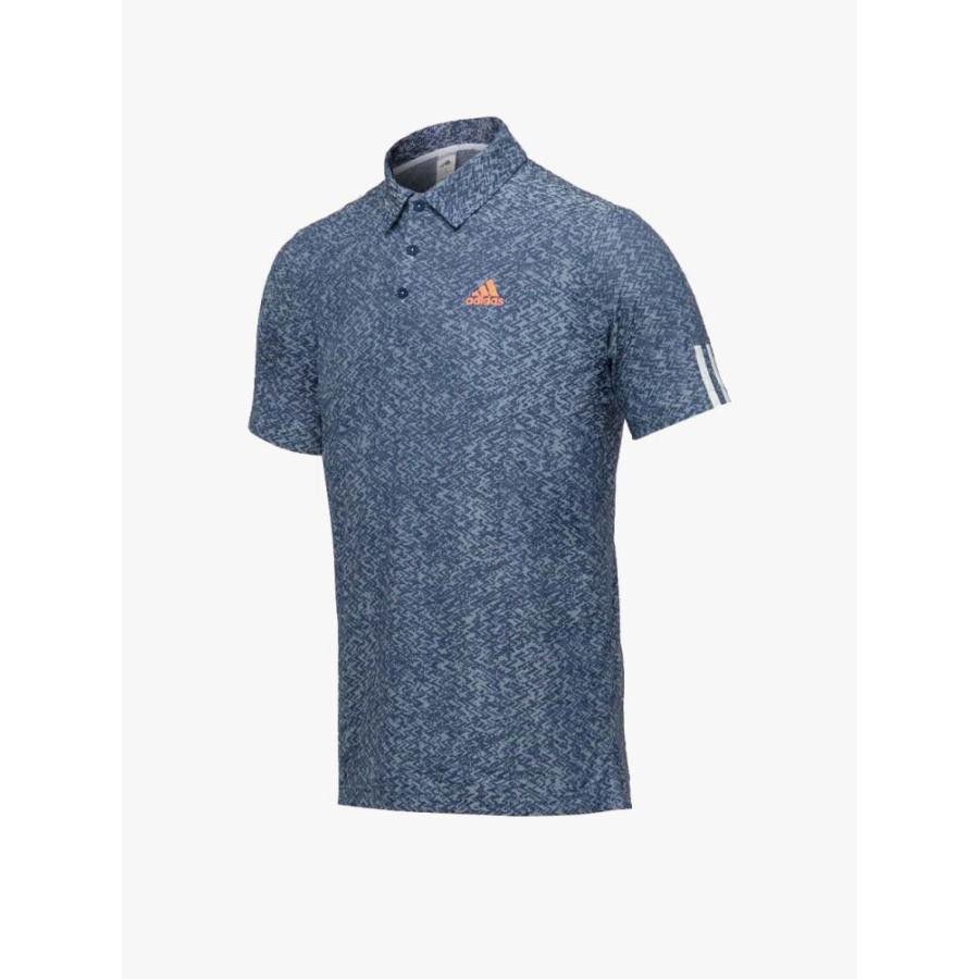 Baju Golf Pria Asli Ori Adidas 3-Stripes JACQUARD POLO Blue - M