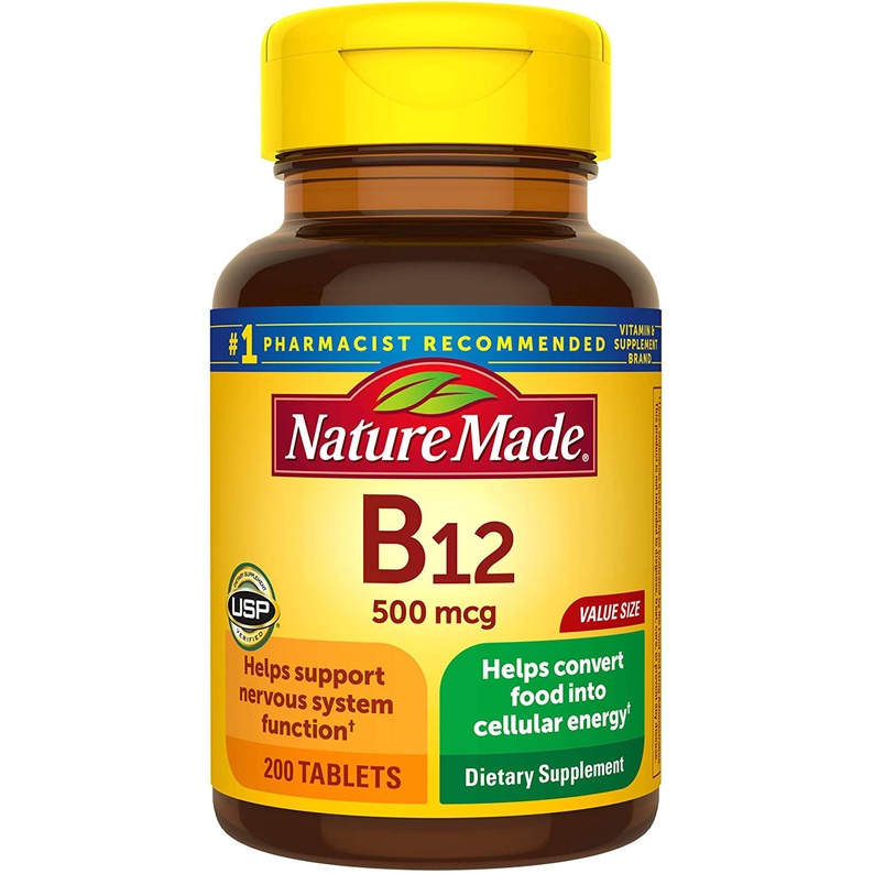 NATURE MADE Vitamin B12 500 mcg, 200 Tablets Value Size