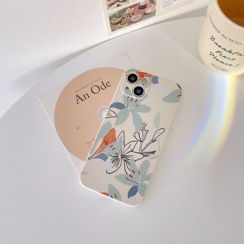 Soft Case Silikon TPU Desain Bunga Untuk iPhone 14 11 12 13 Pro Max Xr X Xs Max Se 2020 7P 8P iPhone 7 8 6 6s Plus Fashion Flower Precision Hole Soft TPU Phone Case