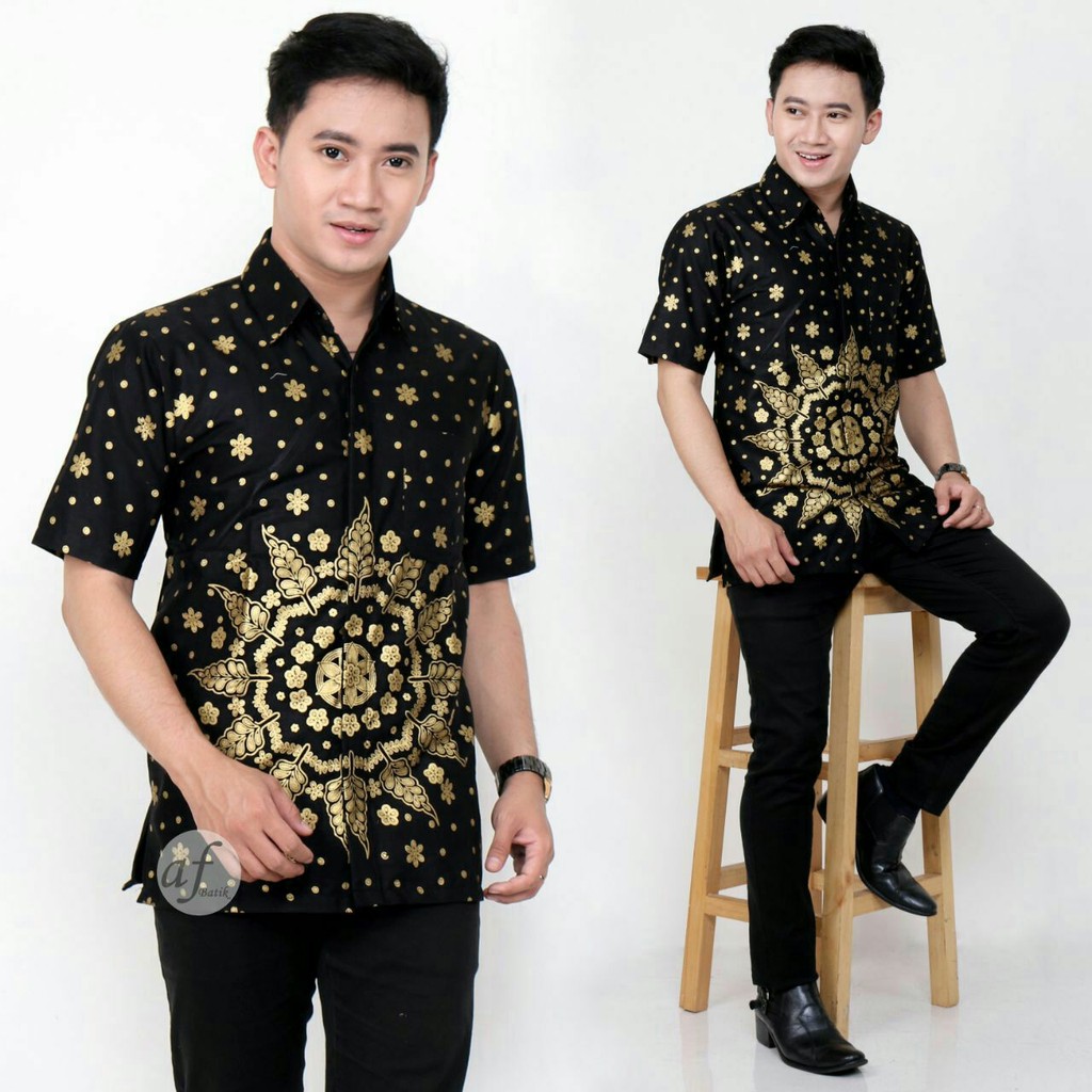 Bswart Batik Hrb026 Kenongo Hem Pendek Padi Pekalongan M L Xl Batik Pria Murah Modern Grosir Batik