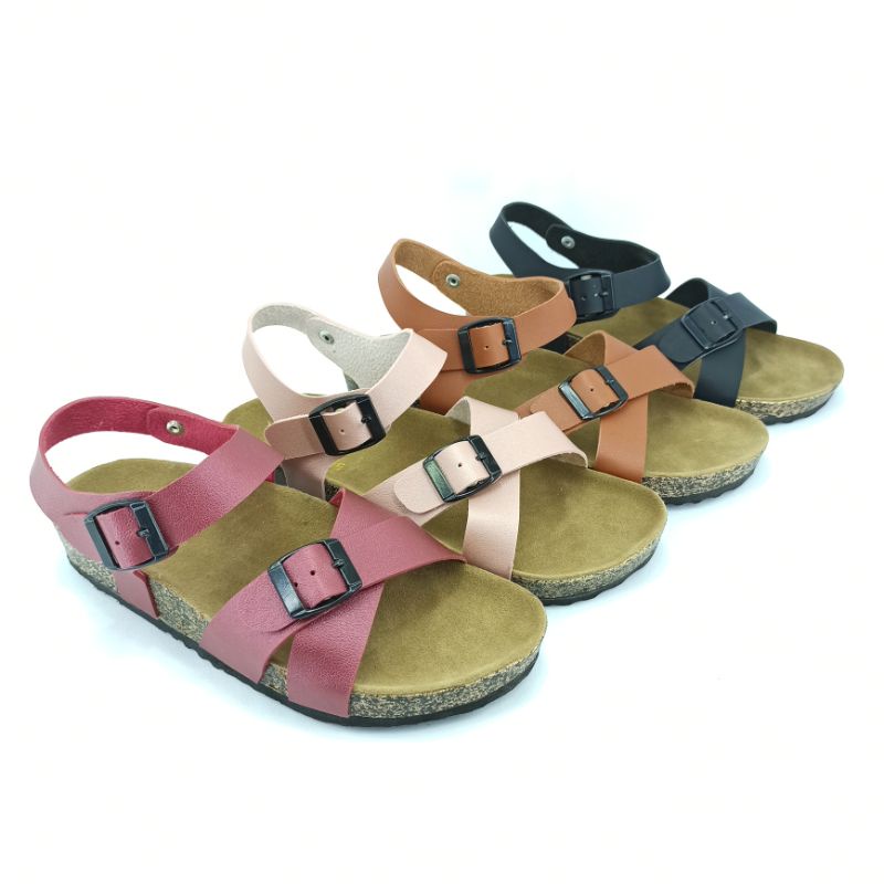 Sandal Wanita Casual Sendal Slop Puyuh Model Gesper Kekinian Andis AF20