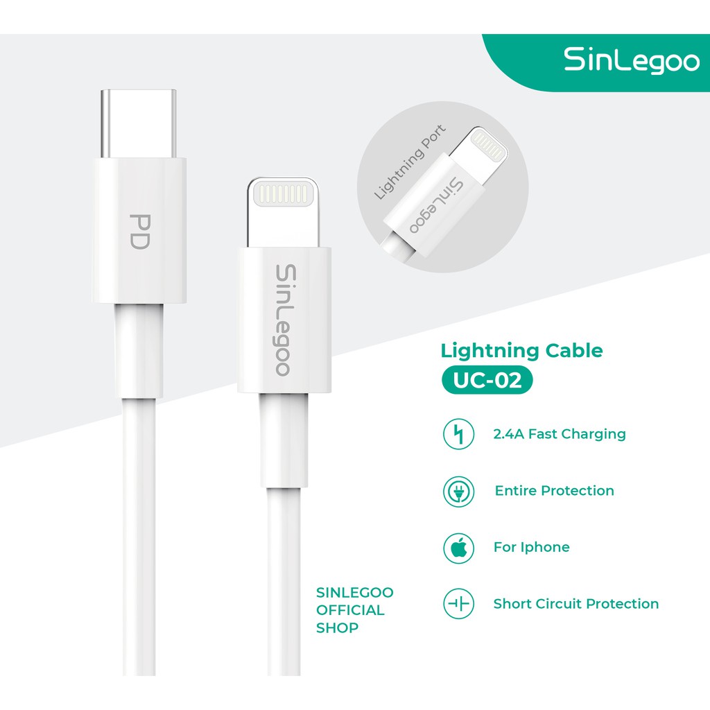 Kabel Type C to Lightning 18W Sinlegoo UC-02