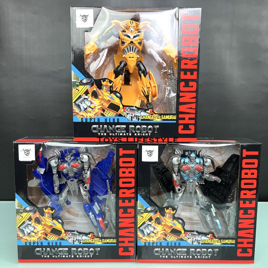 Mainan Mobil Robot Transformers Deformation Bumble Bee Optimus Prime