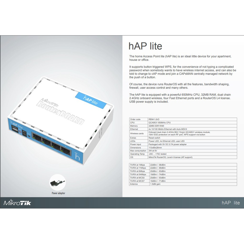 MikroTik hAP lite RB941-2nD