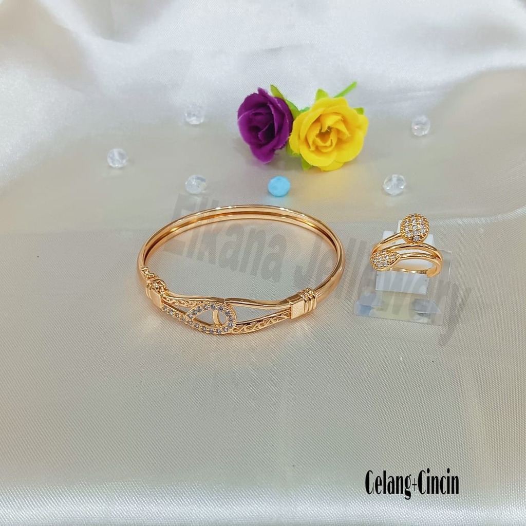 SET LOGO BANGLE BULAT BANGKOK  PERHIASAN ANTI KARAT&amp;ANTI LUNTUR