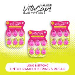 PAKET ISI 3 Makarizo VITACAPS Hair Vitamin LONG & STRONG - Vitamin Rambut Kapsul 6 x 1 mL