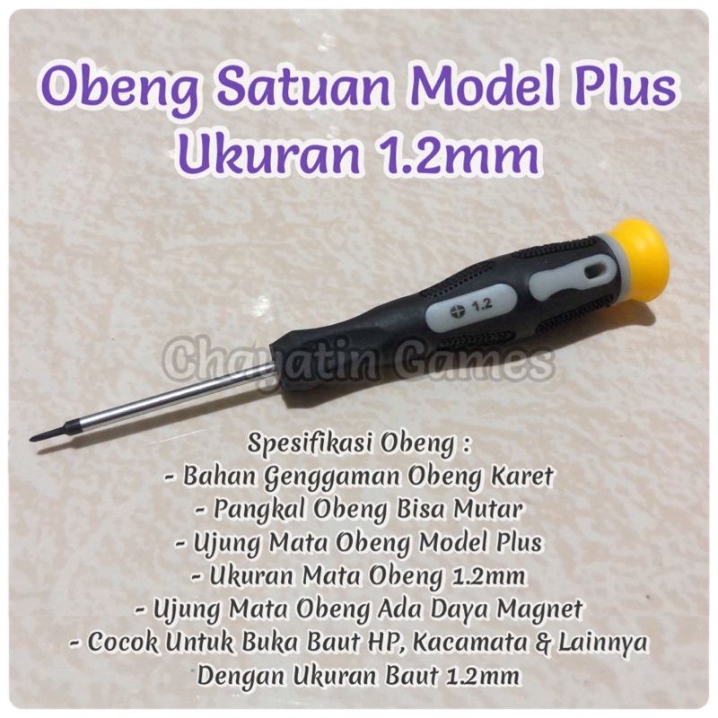 Obeng Ponsel HP Satuan Model Plus Ukuran 1.2mm Untuk Android &amp; IOS