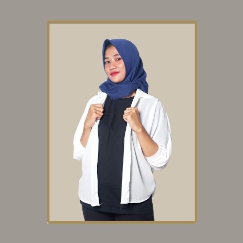 Zava Batwing Basic Outer Atasan Wanita-Zava - Broken White