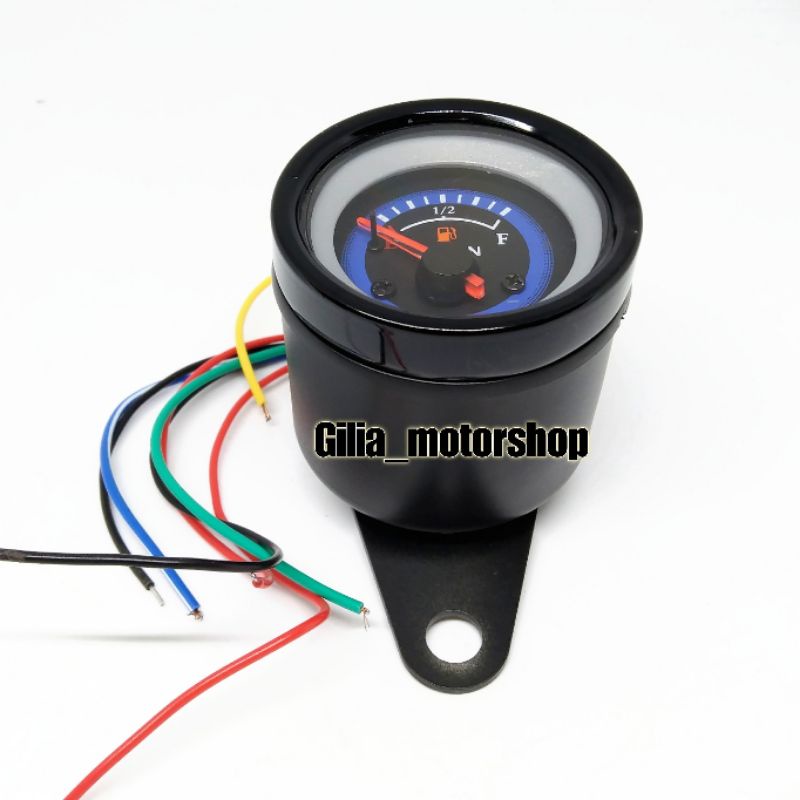 Speedometer Fuel Meter jarum LED Biru Analog LED Waterproof Amper Bensin Jarum LED Universal