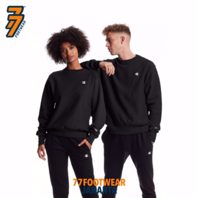  CHAMPION  CREWNECK BASIC LOGO BLACK JAPAN  MARKET  100 