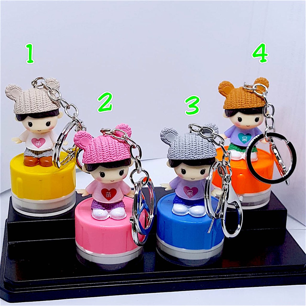 

Custom Stamp / Stempel Nama Gantungan Kunci Karakter Boy Knitted Hat