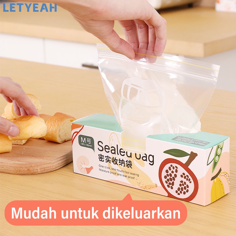 letyeah Plastik ziplock kantong reusable/slider bag untuk penyimpan makanan/kulkas fresh bag