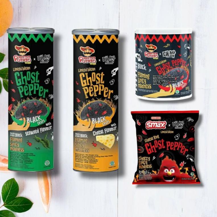 

[DISCOUNT S0R79] Mister Potato Ghost Pepper black crisps limited edition / keripik kentang Terupdate