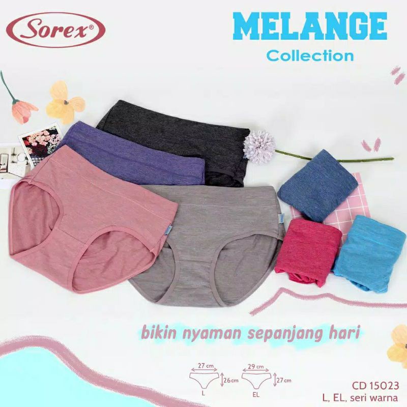 CD Sorex 15023 Midi Basic | Celana Dalam Wanita Dewasa Motif Melange | Bwr