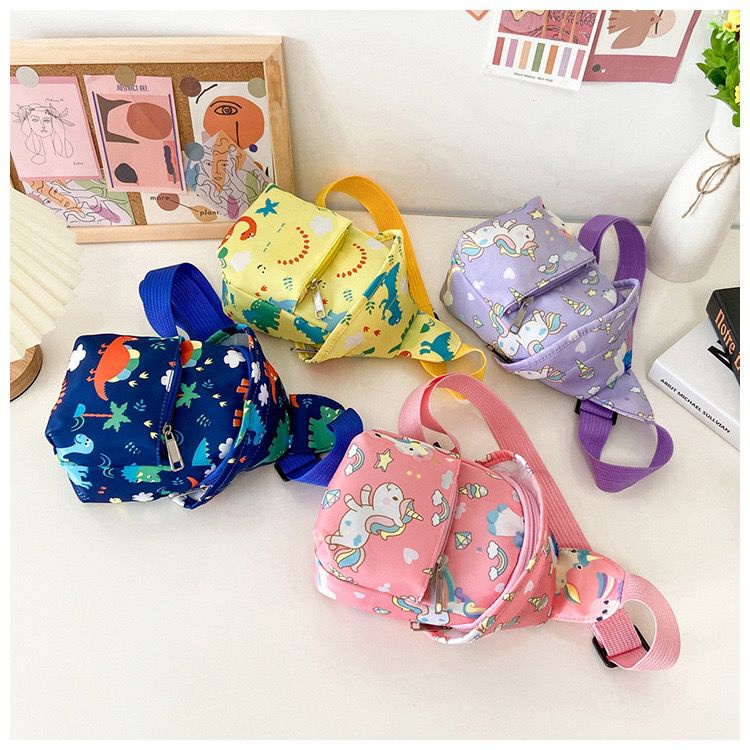 EL 4490 RISCE TAS WAISTBAG IMPORT ANAK UNISEX CEWEK COWOK PRIA WANITA LAKI-LAKI PEREMPUAN MOTIF DINO UNICORN