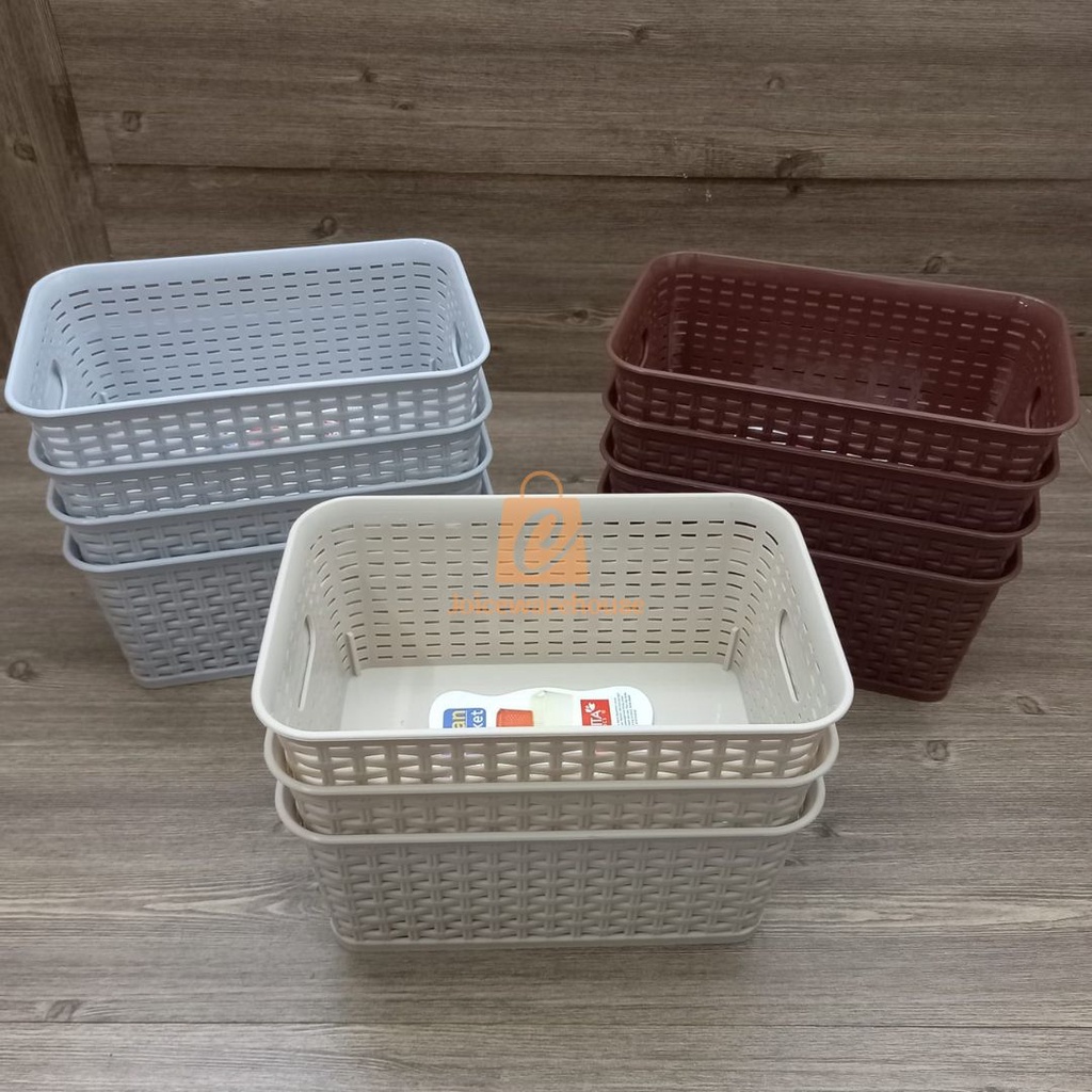 Keranjang / Storage Box Serbaguna Anyam Manhattan - BK281 (23CM)