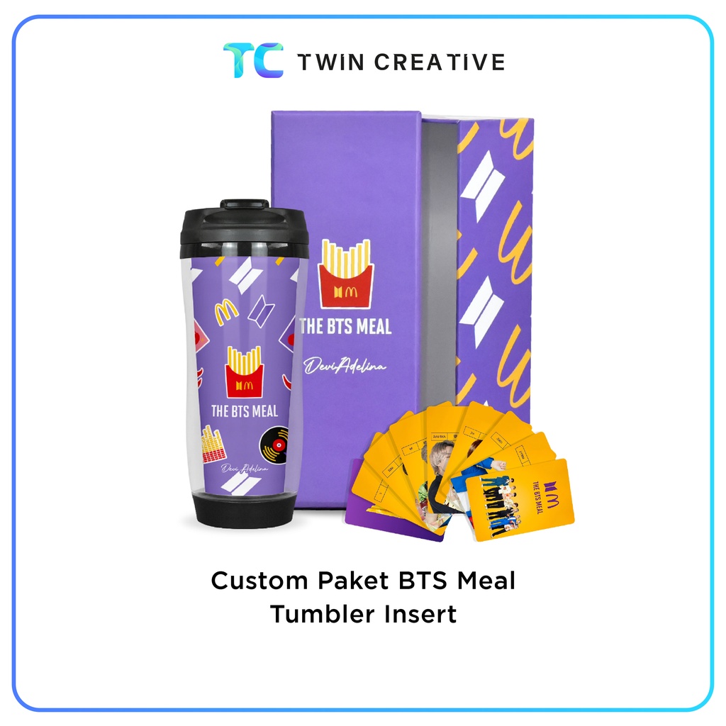 Paket Box Botol Minum BTS Meal MCD Free Photocard Army - Tumbler Insert R800 350 ml