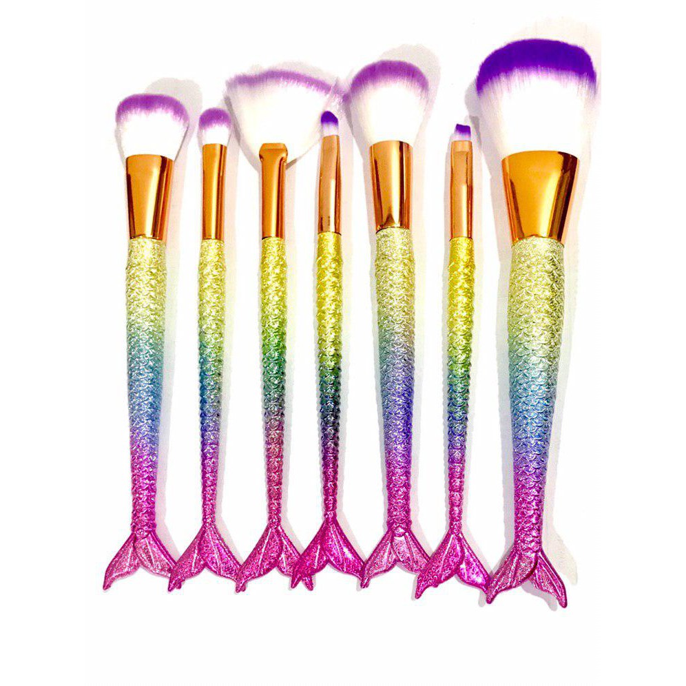 Lovefashion  - Brush Set Mermaid Isi 7/ Kuas Make Up isi 7/ Mermaid Brush