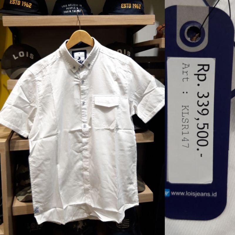 KEMEJA LOIS PUTIH PENDEK TERBARU 147